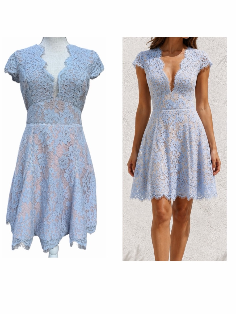 Light Blue Lace Dress Wedding Guest Shower